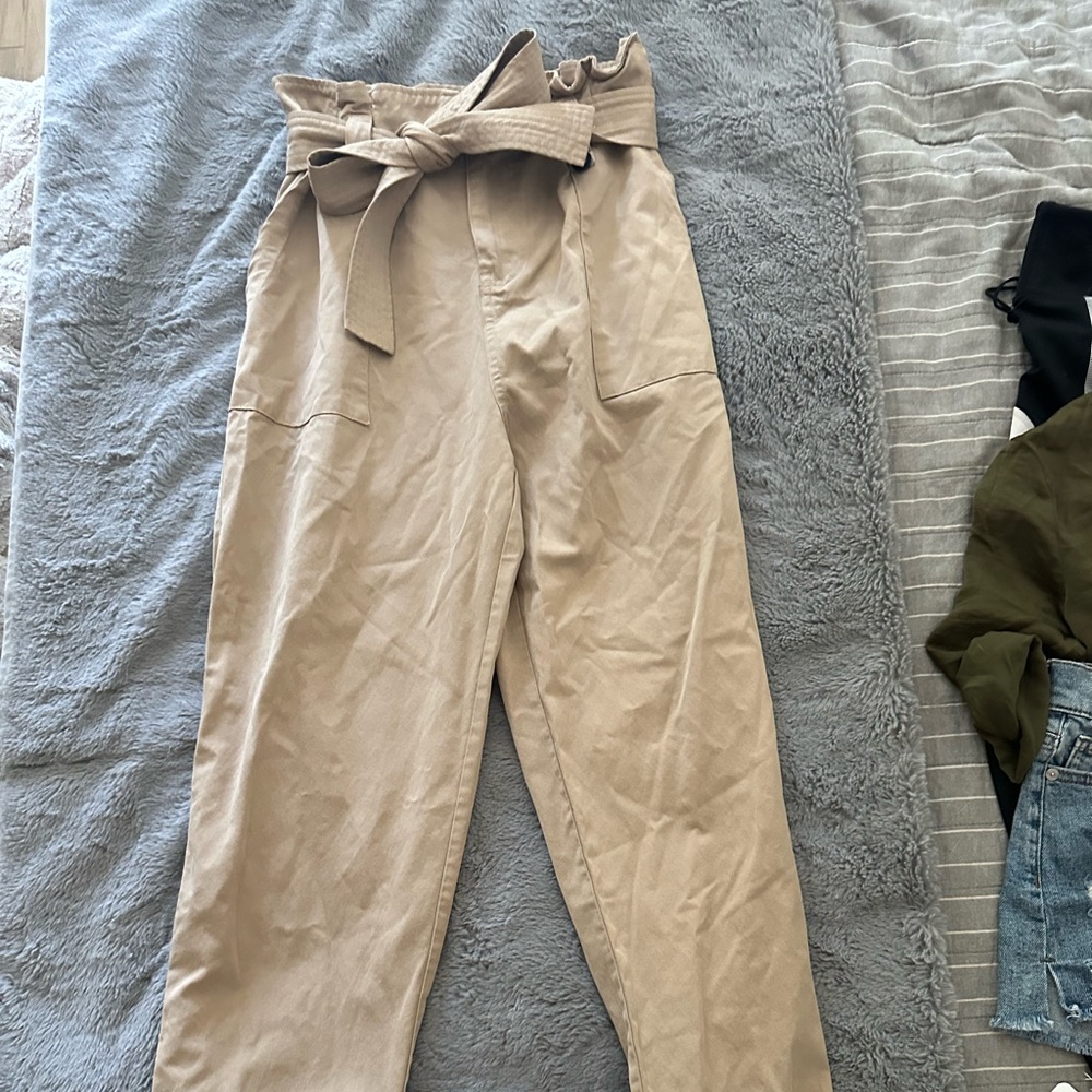 Le Lis Tan Paperbag Waist Trousers